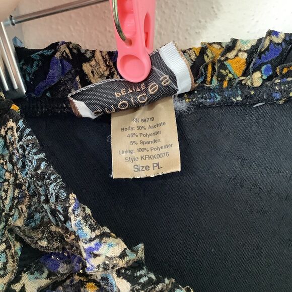 Choices Whimsigoth Boho Hippie Dark Paisley Ruffle Stretchy Midi Fairy Skirt PL - Picture 11 of 12